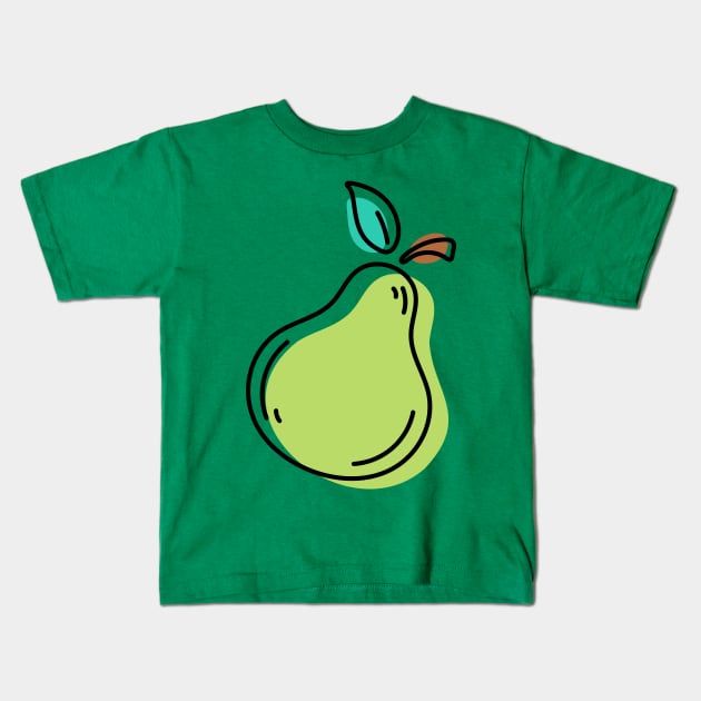 Dear Pear - The green pear drawing Kids T-Shirt by Clicky Commons